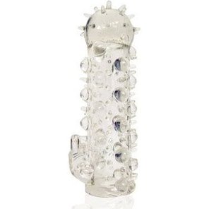  Закрытая прозрачная насадка Crystal sleeve с усиками и пупырышками 13,5 см 