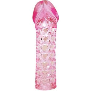  Закрытая розовая насадка-фаллос Penis sleeve 11,7 см 