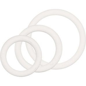  Набор из 3 белых эрекционных колец White Rubber Ring Set 
