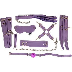  Пикантный набор БДСМ-аксессуаров фиолетового цвета 