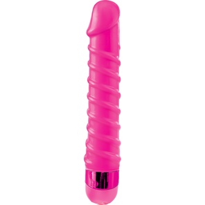  Розовый вибромассажер с винтовыми ребрышками Candy Twirl Massager 16,5 см 