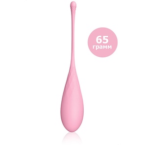 Нежно-розовый каплевидный вагинальный шарик со шнурком 