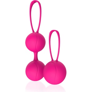  Набор из 2 розовых вагинальных шариков с петельками 