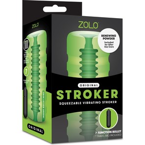  Зеленый мастурбатор с вибрацией Zolo Original Squeezable Vibrating Stroker 