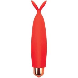  Красный клиторальный вибростимулятор с усиками 