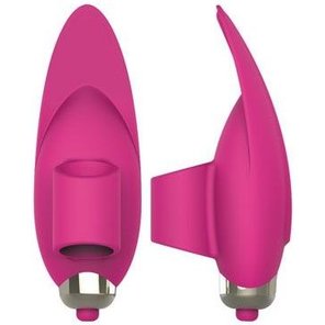  Розовый вибростимулятор с петелькой под палец 8 см 