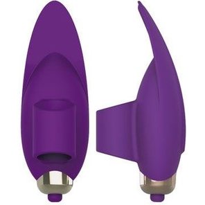  Фиолетовый вибростимулятор с петелькой под палец 8 см 