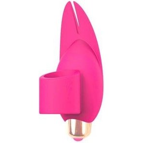  Розовый вибромассажер с петелькой под палец 8 см 