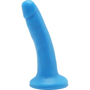  Голубой гладкий фаллоимитатор на присоске Happy Dicks Dong 6 inch 15,2 см 