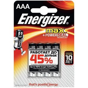  Батарейки Energizer MAX E92/AAA 1,5V 4 шт 