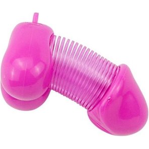  Розовый брелок для ключей в форме пениса 