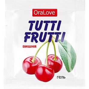  Пробник гель-смазки Tutti-frutti с вишнёвым вкусом 4 гр 