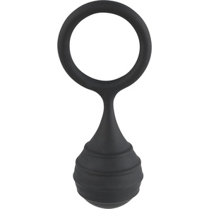 Черное силиконовое кольцо Cock ring weight с утяжелением 