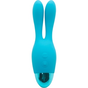  Голубой вибратор INDULGENCE Rechargeable Dream Bunny 15 см 