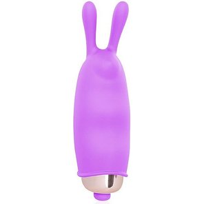  Фиолетовый клиторальный вибромассажер с ушками 7,5 см 