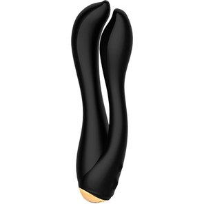  Черный анально-вагинальный вибратор Gofinger 17,5 см 