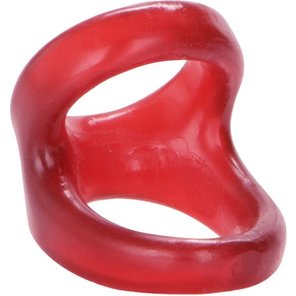  Красное эрекционное кольцо с подхватом COLT Snug Tugger 