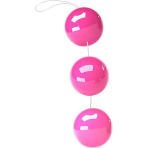  Розовые вагинальные шарики со смещенным центром тяжести на веревочке 