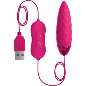  Розовая, рельефная, работающая от USB вибропуля Fun 