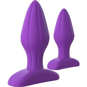  Набор из 2 фиолетовых анальных пробок с рельефом Her Designer Love Plug Set 