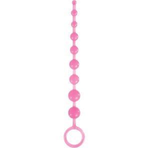  Розовая анальная цепочка-елочка Pleasure Beads 30 см 