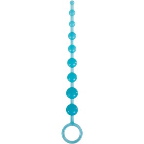  Голубая анальная цепочка-елочка Pleasure Beads 30 см 