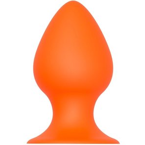  Оранжевая анальная пробка PLUG WITH SUCTION CUP 7,7 см 