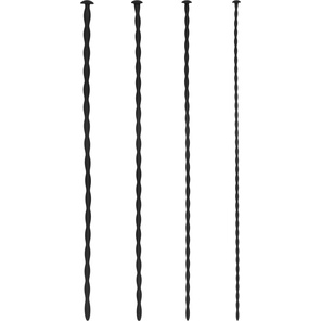  Набор из 4 черных стимуляторов уретры Spiral Screw Plug Set 