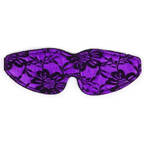  Фиолетовая маска на глаза с черным кружевом 