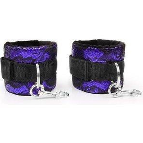  Фиолетово-черные наручники с карабинами 