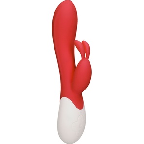  Красный вибратор-кролик Flame с функцией нагрева 20 см 