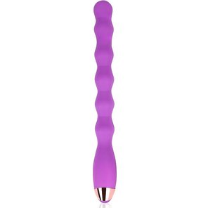  Фиолетовый ребристый вибромассажер 30,5 см 