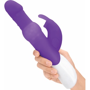  Фиолетовый вибратор с вращающимися шариками 26,3 см 