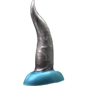  Черно-голубой фаллоимитатор Дельфин small 25 см 