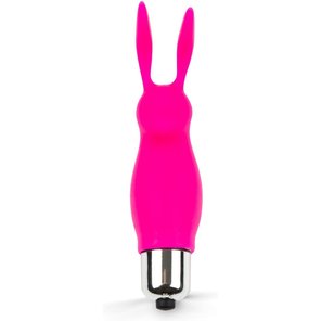  Розовый мини-вибратор в форме кролика 9 см 