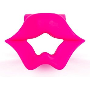  Розовое эрекционное виброкольцо в форме губ 