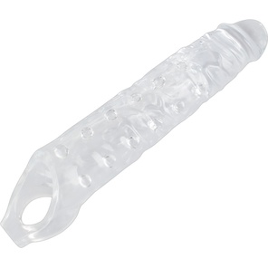  Прозрачная закрытая насадка Crystal Skin Penis Sleeve 27,8 см 