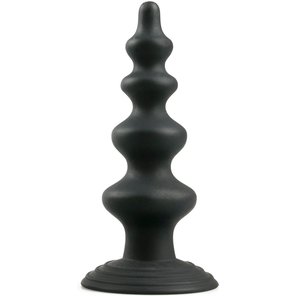  Чёрная фигурная анальная ёлочка Beaded Cone 13,5 см 