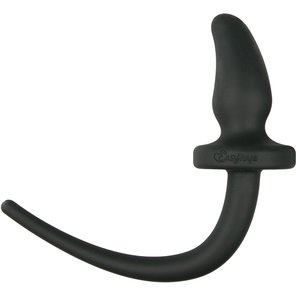  Черная анальная пробка Dog Tail Plug с хвостом 