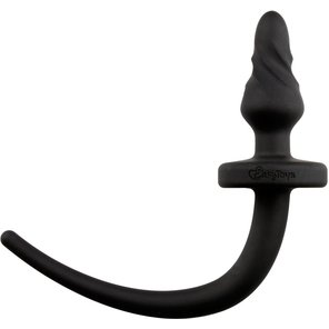  Чёрный витой анальный плаг Dog Tail Plug с хвостом 
