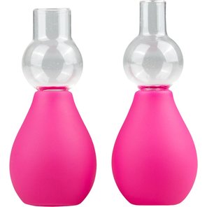  Розовые вакуумные стимуляторы для сосков Nipple Pump Set 