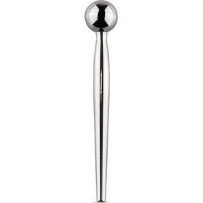  Серебристый уретральный стимулятор Sinner Metal Solid Penis Plug with Ball 9,5 см 