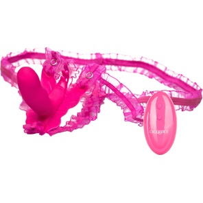 Розовая вибробабочка на ремешках Silicone Remote Venus Penis 
