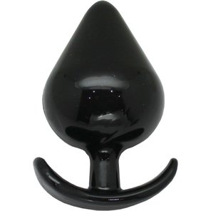  Черная коническая анальная пробка с ограничителем 11 см 