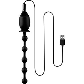  Черная, работающая от USB анальная цепочка с вибрацией 7INCH VIBRATING BUTT BEADS WITH USB PLUG 