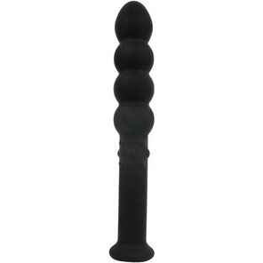  Черный анальный стимулятор-елочка 20 см 