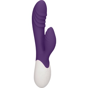  Фиолетовый вибратор-кролик Sunburst с функцией нагрева 20 см 