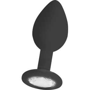  Черная анальная пробка с прозрачным кристаллом Diamond Butt Plug 7,3 см 