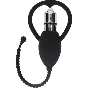  Черный уретральный вибростимулятор Urethral Sounding Vibrating Bullet Plug 