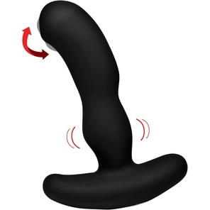  Черный массажер простаты Pro-Digger 7X Silicone Stimulating Beaded P-Spot Vibe 